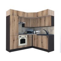 Bucatarie de Colt BIG GENA NEW ST. 180-210, Wenge / Decor K365